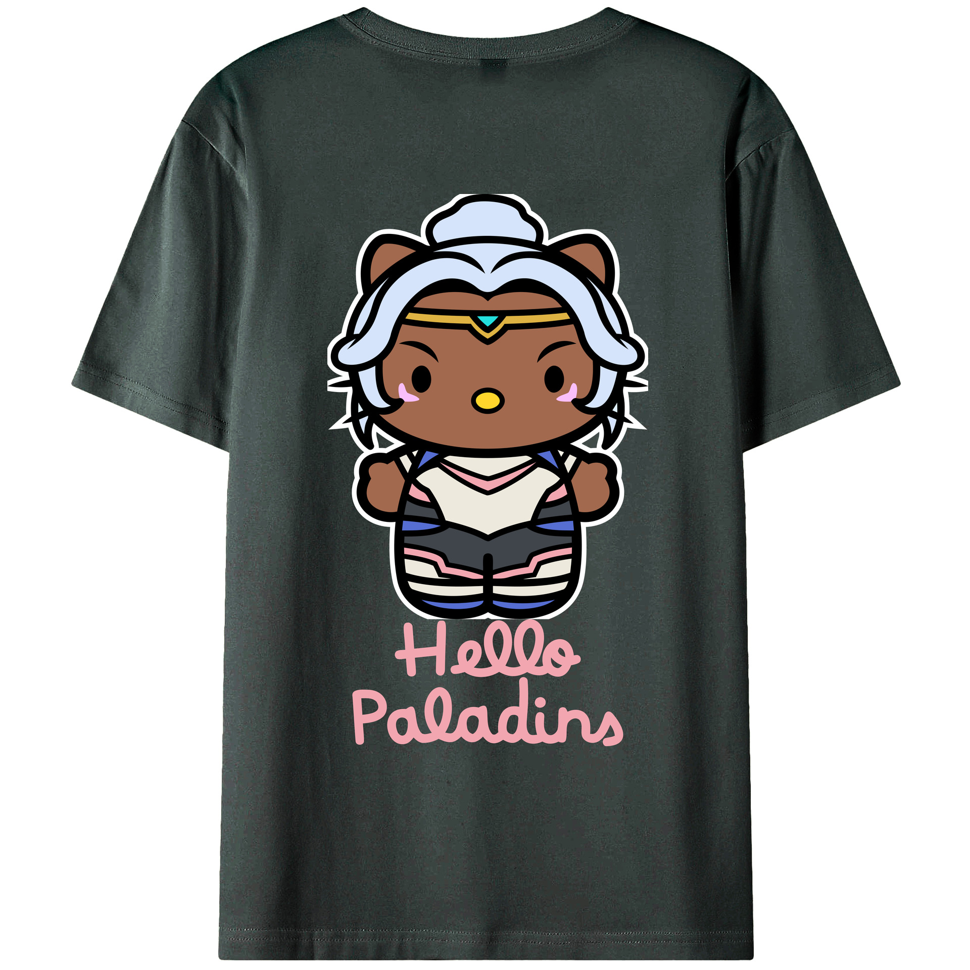（画像用） Hello Kitty ハローキティ 綿100％ メンズ半袖Tシャツ（バックプリント） 通気性